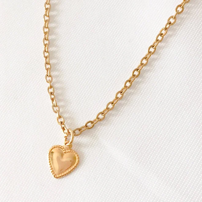 accessory Dainty Gold Heart Charm Pendant Necklace Etsy - Seller $18.3