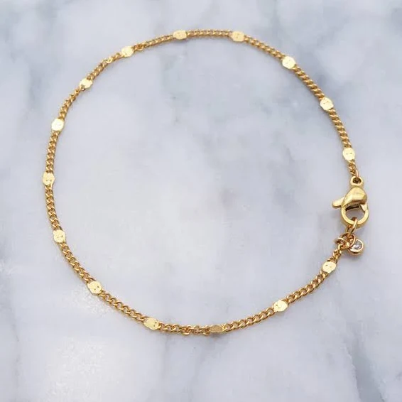 accessory Dainty Gold Sparkling Cubic Zirconia Cable Chain Bracelet Etsy - LayerIt $21.2