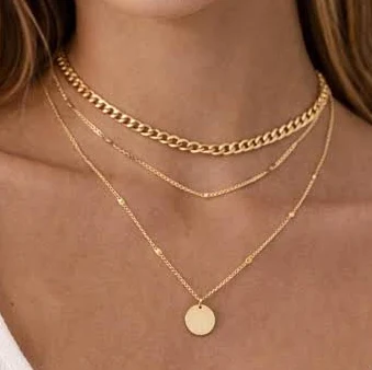 accessory Dainty Minimalist Double Chain Necklace Etsy - Seller $7.91