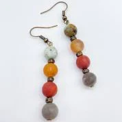 accessory Dangle Earrings for Women 2.25" Long with Genuine Stones Just For You-jfybrand.com $14.98