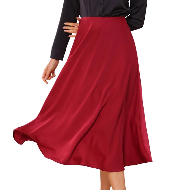 skirt Daring Diva Women's High Waist Satin Flared A Line Midi Skirt Walmart $47.79