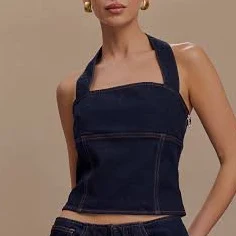 halter top Dayna Denim Halter Top meshki.us $57