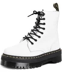 boots Dr. Martens Jadon Boot White Polished Smooth Platforms Side Zip US Men 7 Women 8 eBay $69.95