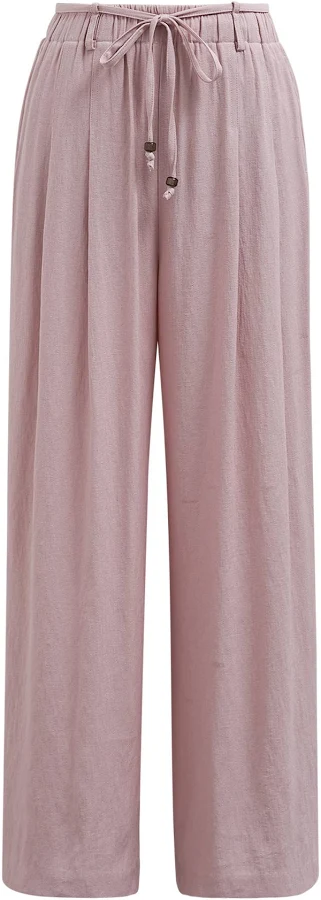 pants Easy-Fit Self-Tie Waist Linen-Blend Pants Chicwish $48.9