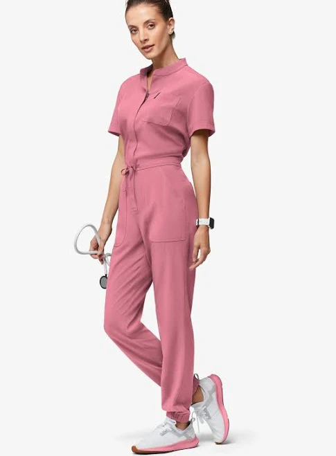 jumpsuit Easy Stretch Allie Women's 6-Pocket Short Sleeve Jumpsuit Uniform Advantage $44.97