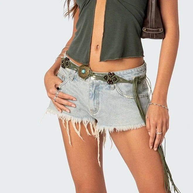 shorts Edikted Frayed Vintage Washed Denim Shorts edikted $38