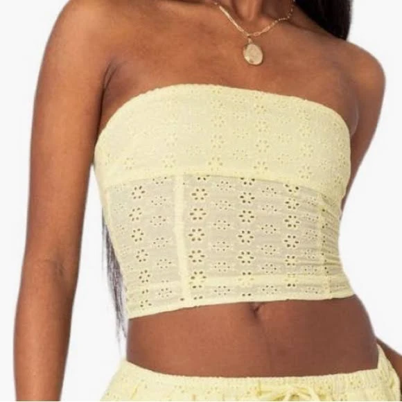 crop top Edikted Lemon Lacey Cotton Corset Poshmark $5