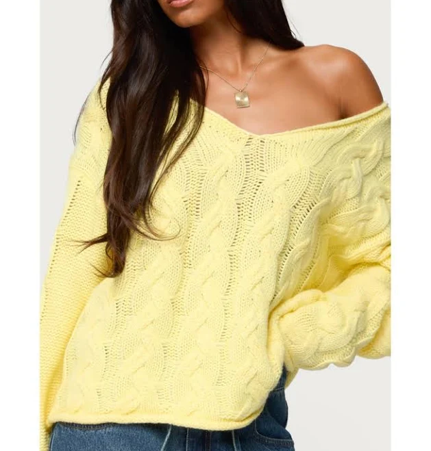 sweater Edikted Women's Inga Oversized Cable Knit Sweater Macy's $64.4