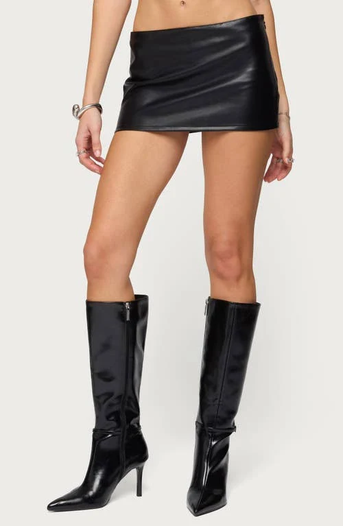 skirt Edikted Women's Viki Faux Leather Mini Skort Nordstrom $48
