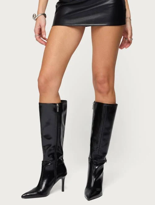 mini skirt Edikted Women's Viki Faux Leather Mini Skort Nordstrom $48