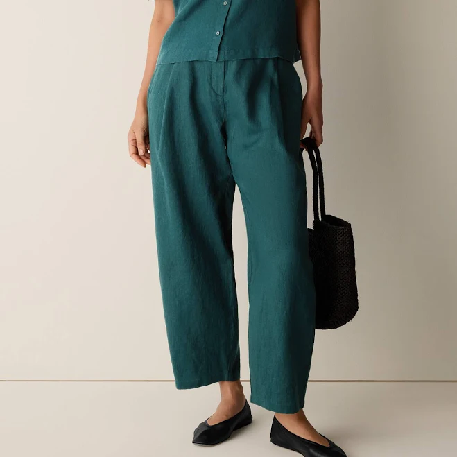 pants Eileen Fisher Women's Curved Organic Linen Ankle Pants Eileen Fisher $178