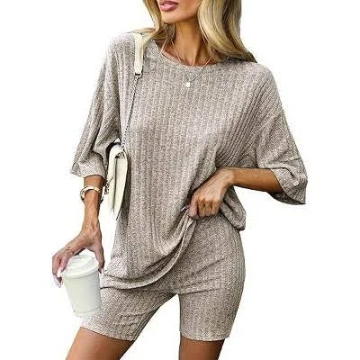 matching set Ekouaer 2 Piece Ribbed Knit Lounge Sets Target $19.99