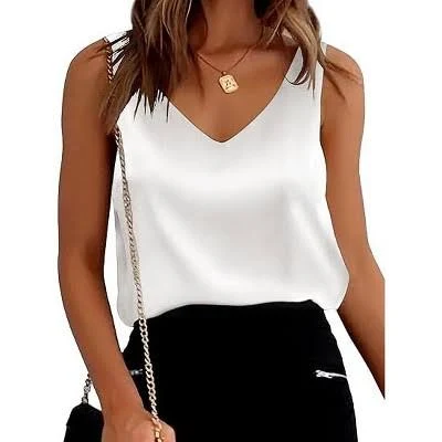 top Ekouaer Women's Silk Satin V-Neck Camisole Tank Tops Target $20.08