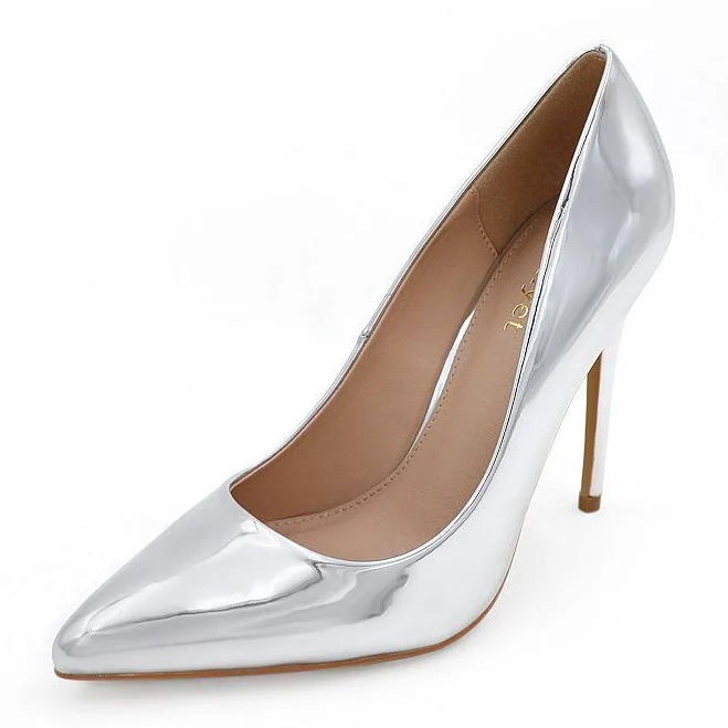 shoes Elegant Pointed Toe Stiletto Heels for Women - Classic High Heel Pumps, Women's, Size: 8, Silver Pu Kohl's $39.99