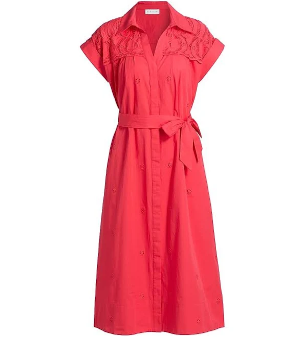 shirt dress Elie Tahari Women's Freya Belted Cotton Midi-Shirtdress Saks Fifth Avenue $237.5