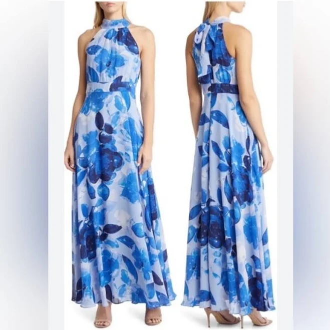 dress Eliza J Flora Halter Neck Maxi Dress Poshmark $64