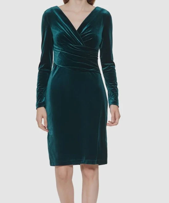 bodycon dress Eliza J Women's Ruched Long Sleeve Velvet Body-Con Dress eBay - truehabit $38.91