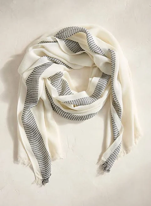 accessory Elizabeth Gillett Frged Stripe Scarf Anthropologie $38