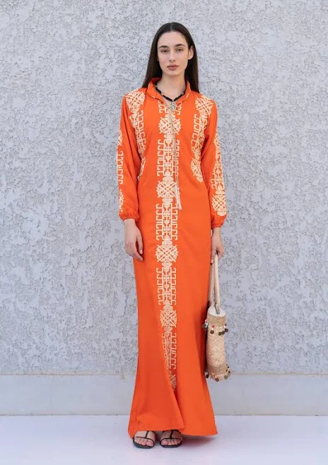 dress Embroidered Cotton Caftan Maxi Dress Etsy - Gipci $58.65