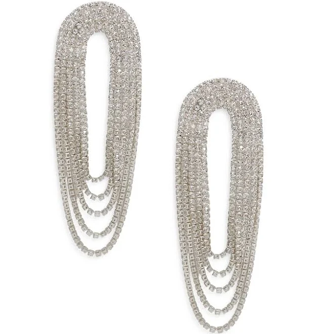 accessory Ettika 18K Gold-Plated Crystal Drape Fringe Earrings Bloomingdale's $60