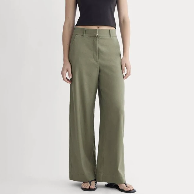 wide leg pants Everlane Wide-Leg Stretch Linen Pants Everlane $47