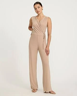 jumpsuit Express Women's V-Neck Wrap Tie Waist Wide Leg Jumpsuit Express $88