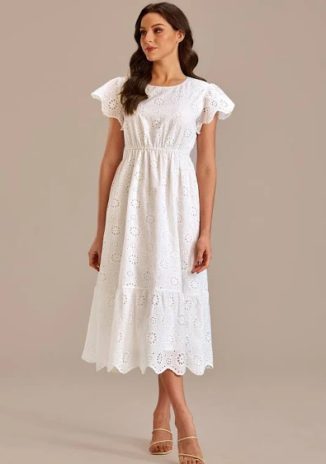 dress Eyelet Midi Dress Petal Lush $46