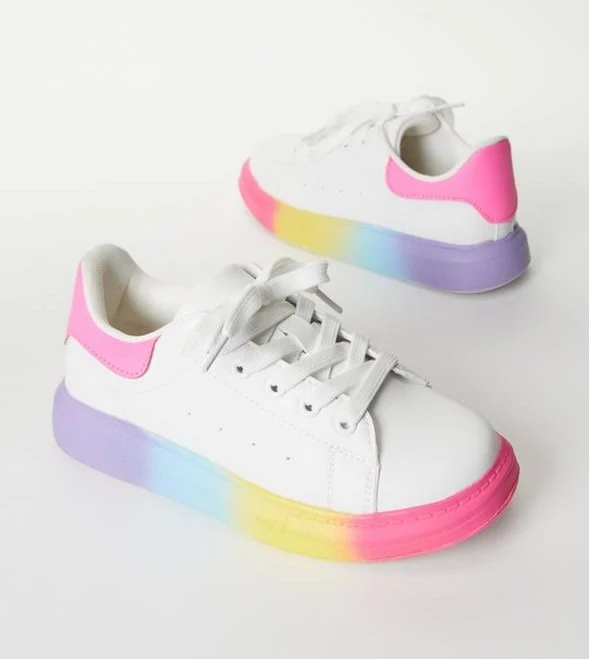 shoes FabKids Rainbow Platform Sneaker JustFab $17.98
