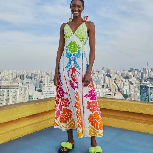 dress FARM Rio Tropical Graphic Linen Blend Maxi Dress Farm Rio $95