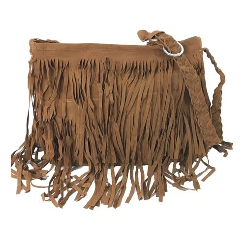 bag Fashion Culture Vegan Suede Fringe Saddle Bag The Bagtique $18