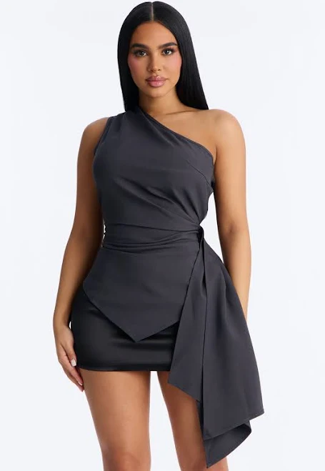 halter top Fashion Nova Asymmetrical Sleeveless One Shoulder Blouse Fashion Nova $16.99