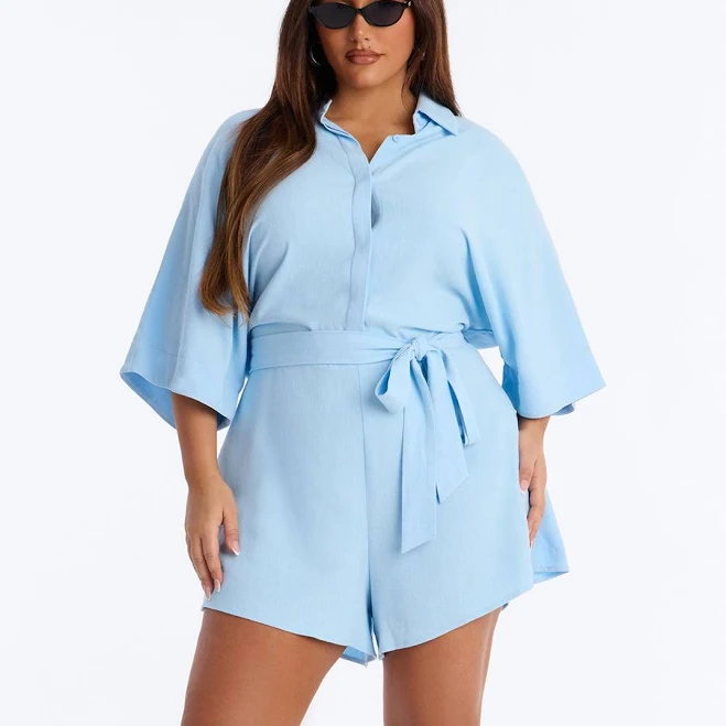 romper Fashion Nova Charlotte Linen Romper Fashion Nova $21