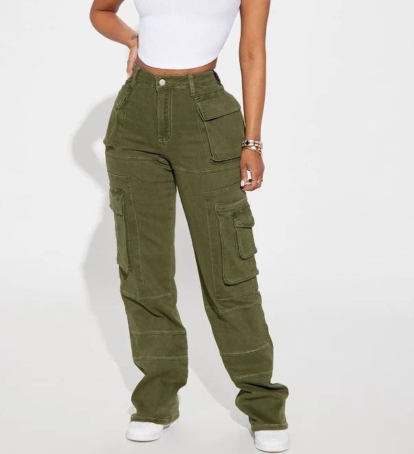 pants Fashion Nova Women's On Command Stretch Straight Leg Cargo Jeans Fashion Nova $35.99