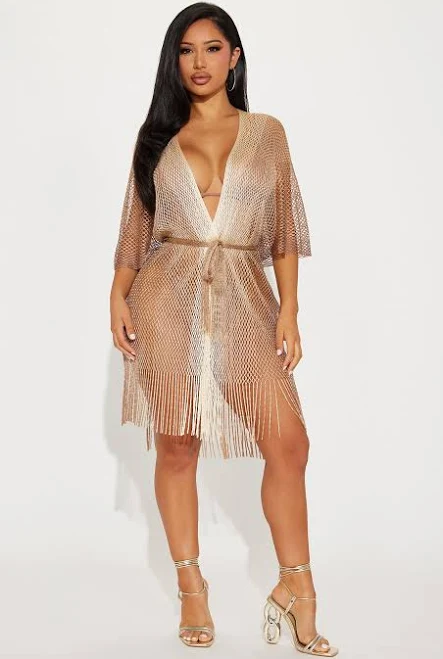 kimono Fashion Nova Women's Touch of Sun Fringe Cover Up Kimono Fashion Nova $16.45