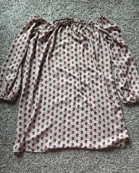 off-shoulder top Fashion Union Tops | Fashion Union Off-Shoulder Paisley Tunic Top In Cream And Burgundy | Color: Cream/Red | Size: M | Studiorewind's Closet Poshmark $12