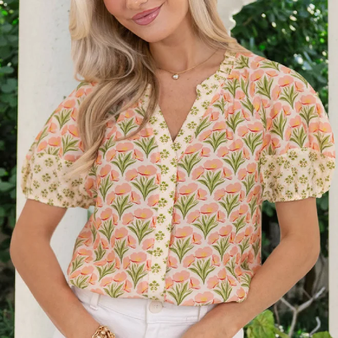 top Floral Blouse The Mint Julep Boutique $54