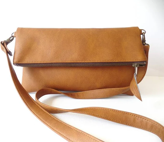 bag Foldover Vegan Leather Crossbody Bag Etsy - allbyFEDI $53.88