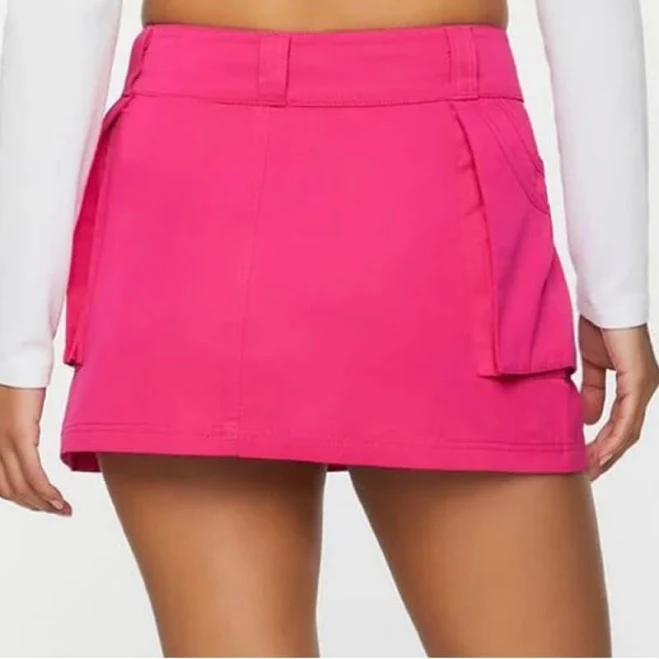 mini skirt Forever 21 Skirts | Nwt Forever 21 Women’s Patch Pocket A-Line Mini Skirt Shocking Pink Sm | Color: Pink/White | Size: S | Pm-78178305's Closet Poshmark $15