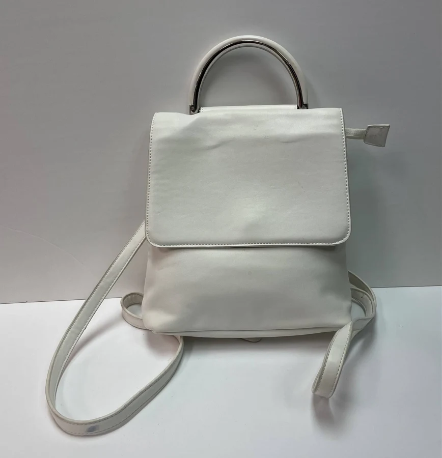 bag Forever 21 White Faux Leather Mini Backpack With Silver Hardware eBay $15.99