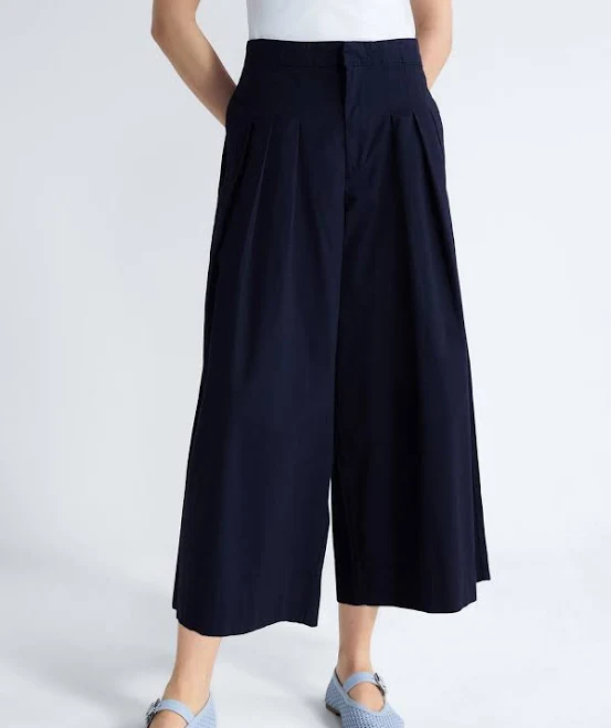 pants Free Assembly Women's High Rise Wide Leg Pleated Culotte Pants Walmart $28