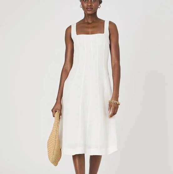 dress French Connection Women's Birdie Linen Blend Midi Dress Madison's Niche $89