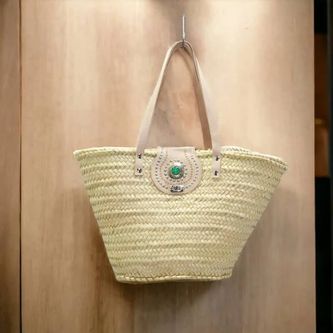 bag French Market Handwoven Straw Tote Bag with Leather Handles Etsy - Seller $33.54