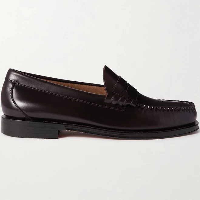 shoes G.H. BASS Weejuns Heritage Larson Leather Penny Loafers - Men - Dark brown Loafers - UK 8 MR PORTER $208