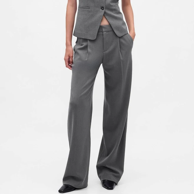 trousers Gap Women's 365 Low Rise Pleated Wide-Leg Trousers Gap $64.99