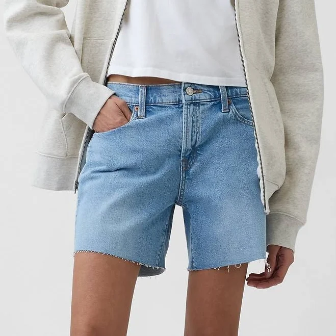 shorts Gap Women's 5" Mid Rise Soft Denim Shorts Gap Factory $19.99