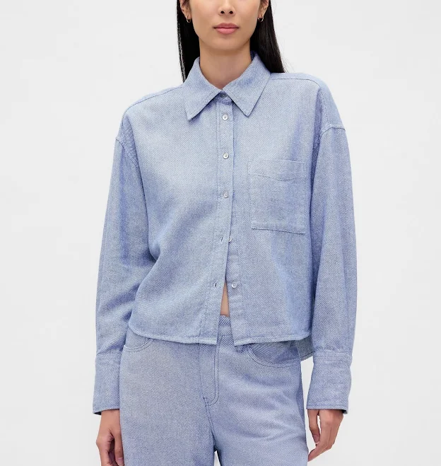 shirt Gap Women's Oversized Linen-Cotton Shirt Gap $39