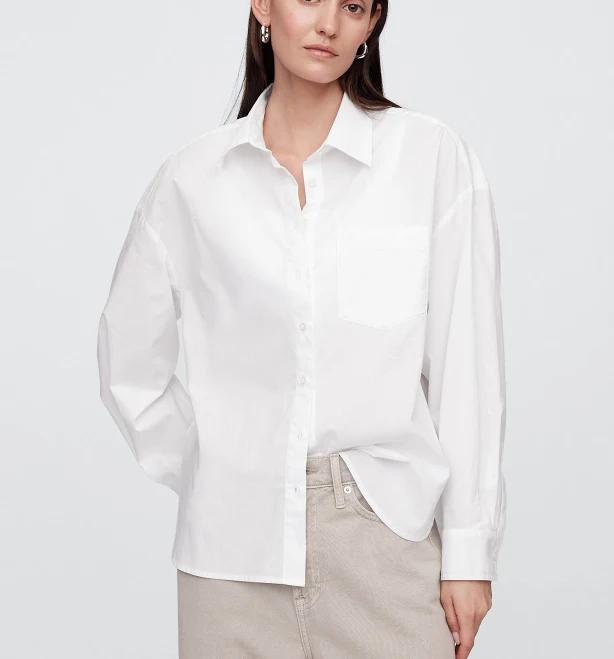 button down shirt Gap Women's Oversized Poplin Shirt Gap Factory $23.99