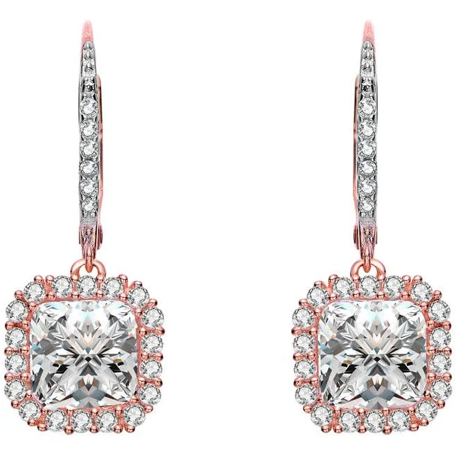 accessory Genevive 14K Rose Gold Vermeil CZ Drop Earrings RueLaLa $39.99