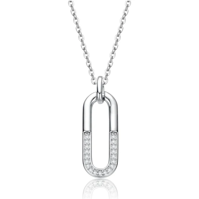 accessory Genevive Silver CZ Geometric Pendant Necklace Macy's $39.6