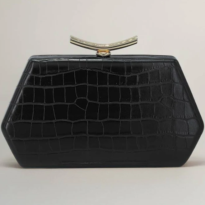 bag Geometric Structured Faux Leather Evening Clutch Bag ShopSimon $49.87